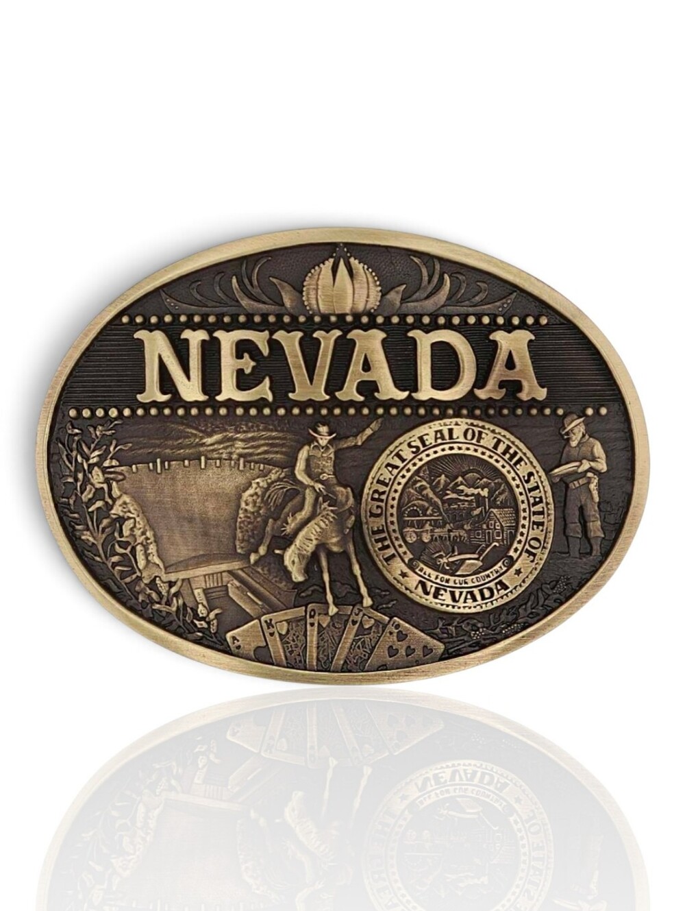 Montana Silversmiths Nevada State Heritage Belt Buckle - New Imperfect